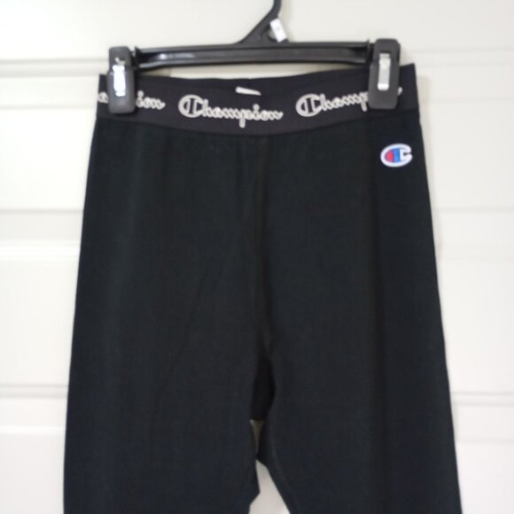 Champion Leggings XS Womens Black Logo Cotton Blend Stretch Sporting - Picture 5 of 7